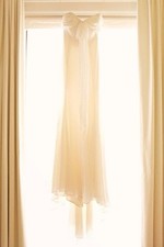 Carolina Herrera Wedding Gown Vintage 2000’s Silk Clip Dot With Train And Bustle