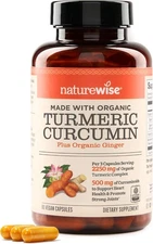 NatureWise Curcumin Turmeric 2250mg - 95% Curcuminoids & BioPerine Black Pepper 