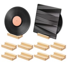8PCS Vinyl Record Shelf Wall Mount Album Record Holder Wall Wooden Floating S...
