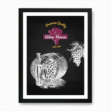 Wine Cellar Design Vector Illustrat Framed Wall Art Poster Canvas Print ...