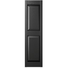 Black Vinyl Raised Panel Shutters Pair 14.75"W x 80"H