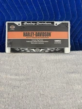Harley Davidson Script Chrome License Plate Tag Frame Metall