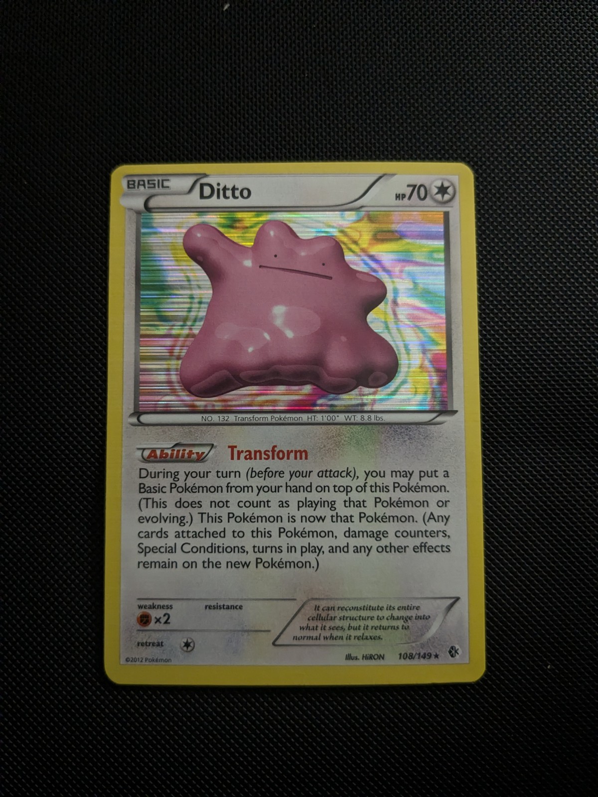 Ditto 108/149 Holo Rare Boundaries Crossed Pokemon Card