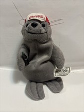 Coca Cola Seal Plush With Baseball Hat Coca Cola Bottle Tags 1997 Fast Ship
