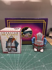 Mr.Atomic Tin Toy Robot MTH Repro New in Box 1993 With Certification Of Auth