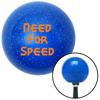 Orange Need For Speed Blue Metal Flake Shift Knob w/ M16x1.5 Insert Shifter