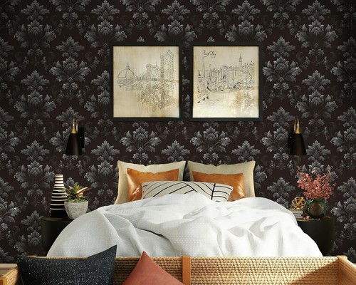 FLFK Peel and Stick Gothic Floral Wallpaper, 16in 16" x 64", GW5532 - Picture 6 of 6