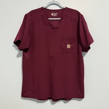 CARHARTT MENS FORCE ESSENTIALS V-NECK SHIRTTAIL SCRUB TOP Sz L