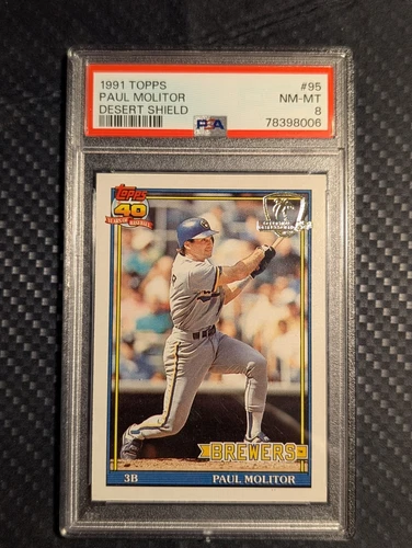 1991 Topps Desert Shield Baseball Card #95 PAUL MOLITOR PSA 8 NM-MT @@LOOK@@