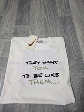 T-shirt uomo nuova con etichetta vintage Nike Tennis 1996 Andre AGASSI bianca double face XL
