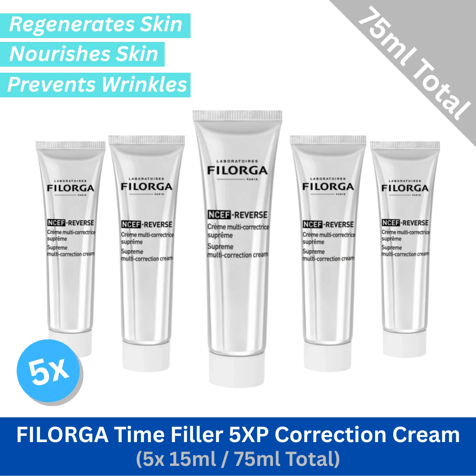 5x Laboratoires FILORGA NCEF Reverse Supreme Multi-Correction Cream - 75ml