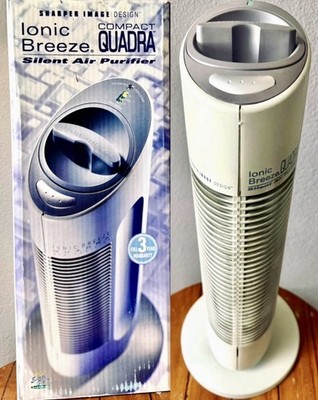 Sharper Image Design Ionic Breeze Quadra Silent Air Purifier GREY