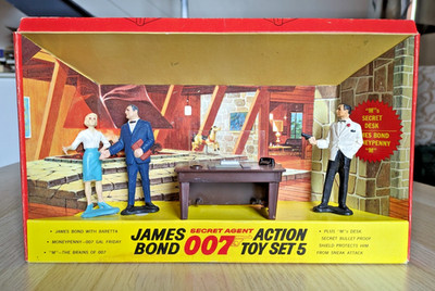 Vintage Gilbert James Bond 007 Secret Agent Toy Set 5 1965 Complete Rare