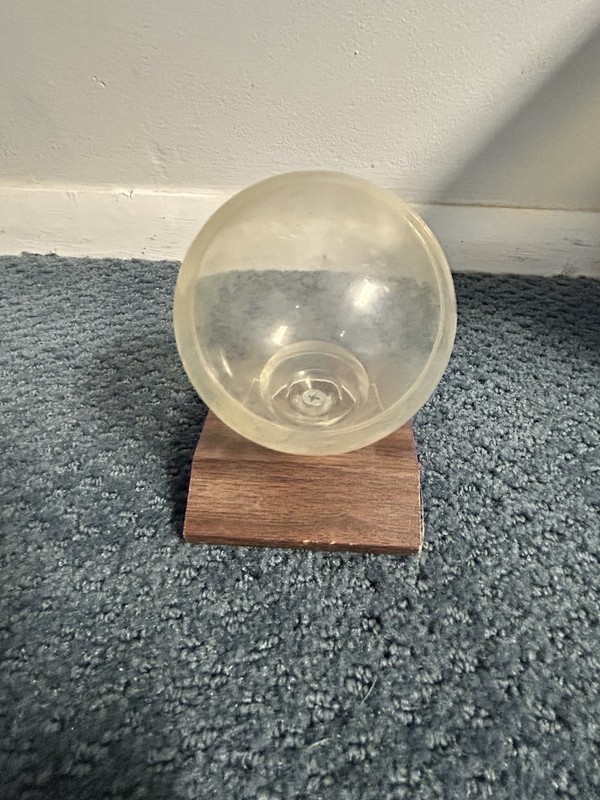 Single Baseball Display Plastic With Wood Base