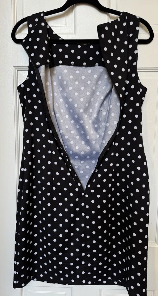 ALYX платье черный с белый горошек назад молнии без рукавов размер 10 - Изображение 3 из 4