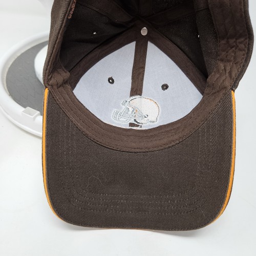 Cleveland Browns Hat Cap Strap Back Mens Brown Orange NFL Football Used - Picture 6 of 7