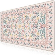 Pink Floral Large Desktop Pad for Keyboard and Mouse 35.4x15.7
