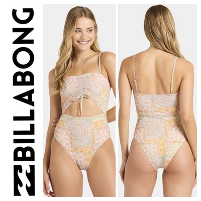 BNWT BILLABONG WOMENS TAKE IT BACK SUMMER BANDEAU ONE PIECE MEDIUM/10