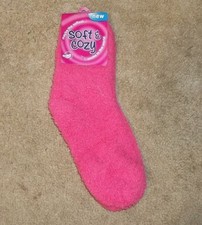 NEW 1 Pair Women's Fluffy Fuzzy Socks Dark Pink by Soft Cozy NEW