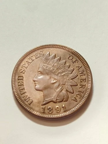 1891 UNC+++ RED BROWN INDIAN HEAD CENT FANTASTIC LOOKING COIN