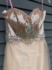 Blush Prom Dress Pageant Formal Evening Gown long Light Apricot Peach Prom SZ 4 — photo 7
