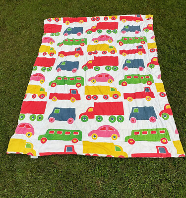 未使用　マリメッコ pikku キッズ　掛けカバー&敷きカバーのセット　車 MARIMEKKO Twin Comforter 4 Pillowcases Bo Boo Truck Car Print Dan