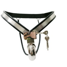 Male Chastity Belt Cage with Double Cable Locking Underwear Men Restraint BDSM