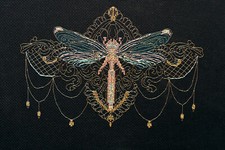 Golden dragonfly Counted Cross Stitch Kit DIY Needlework Craft