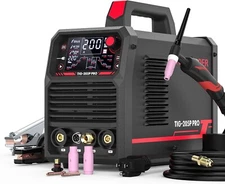 TIG Welder With Pulse 205Amp Large LED Display, STICK/DC TIG/PULSE TIG 3 In 1, 1