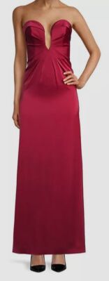 knee length dresses for ladies Liv Foster Satin Strapless Gown in Black – Suite 201 main image 1