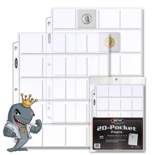 BCW Pro 20-Pocket Coin Page 20ct Pack FREE SHIP