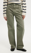 Cotton:On Women's Loose Straight Jean Denim Smokey Green Wash Cotton On Size 10