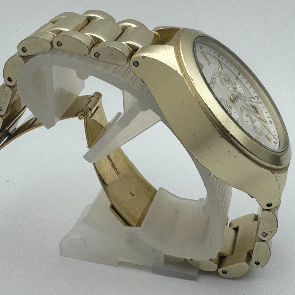 DKNY Reloj Cuarzo Unisex Tono Dorado Aluminio Cronógrafo Analógico Batería Nueva 6" Foto 3 de 4