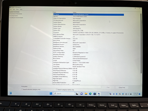 Microsoft Surface Pro 12.3'' Core i5-7300 8GB RAM 128GB SSD Win 11 Pro - Afbeelding 10 van 17