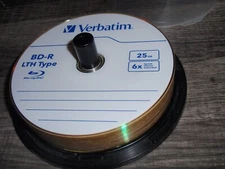 Verbatim BD-R LTH Type Recordable Blu-ray Discs 15-Pack 25 GB 15 Discs 6x Blanks