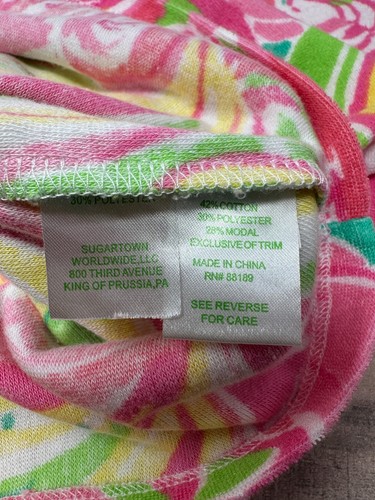 Lilly Pulitzer Hoodie Womens Terry Cloth Flamingo Floral Cover Up Size X-Small - Picture 4 of 8