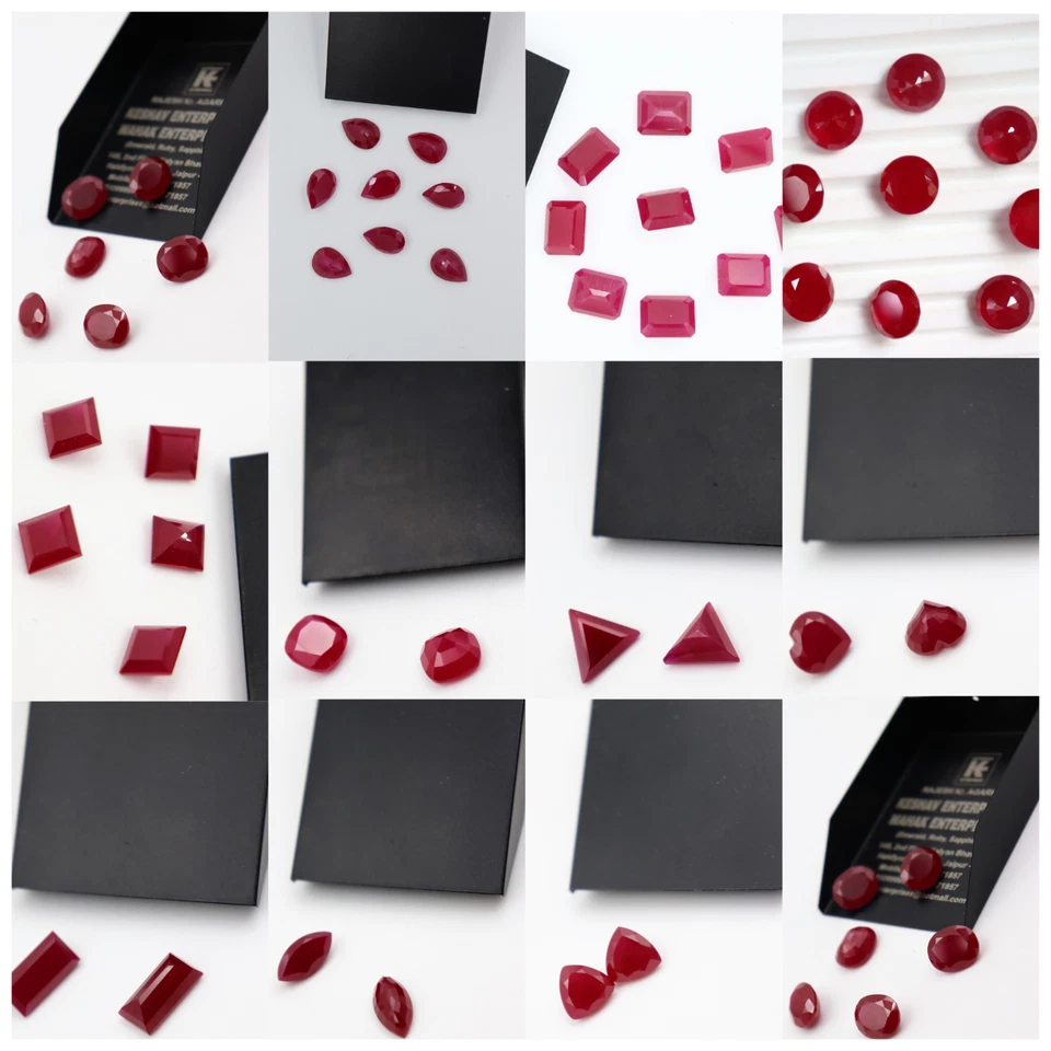 Ruby Opaque Round AAA Rated Lab Created Gemstone Jewelry Stone 11mm to 18mm - Image 2 of 4