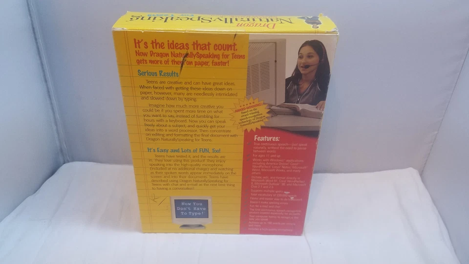 DRAGON Naturally Speaking for Teens! Continuous Speech Recognition Windows 95/98 - Image 3 of 4