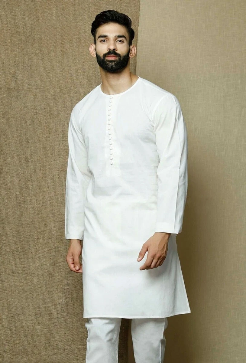 white kurta style shirt