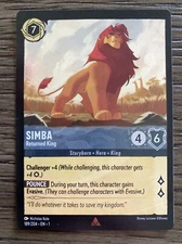 Disney Lorcana The First Chapter Simba Returned King 189/204 Rare Cold Foil
