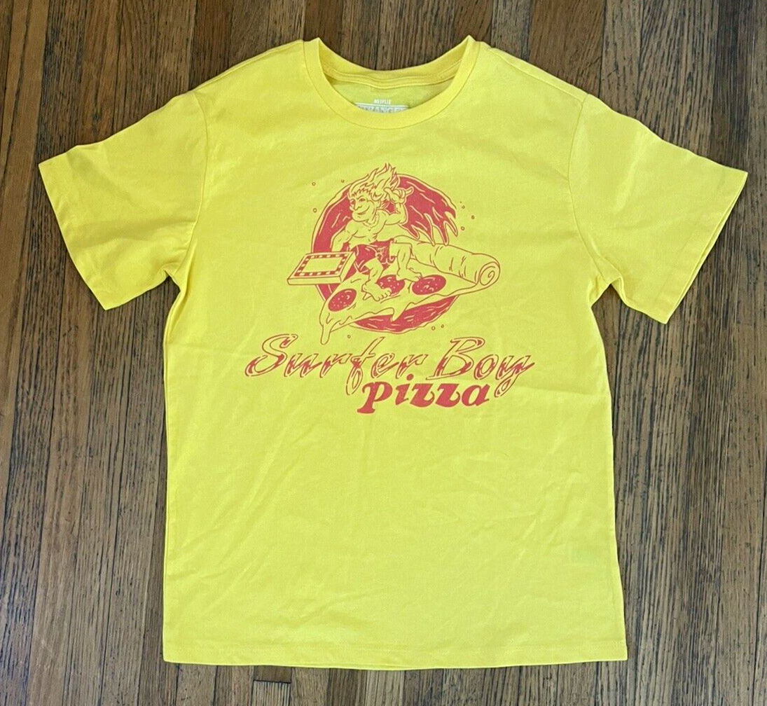 Stranger Things Men's Surfer Pizza Boy Graphic T-Shirt - Retro White Tee With Classic Logo, Inspired By Hawkins - View #11