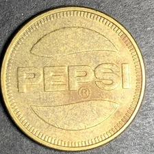 22.8mm Vintage Pepsi Camelot Park Brass Token - Modesto, CA