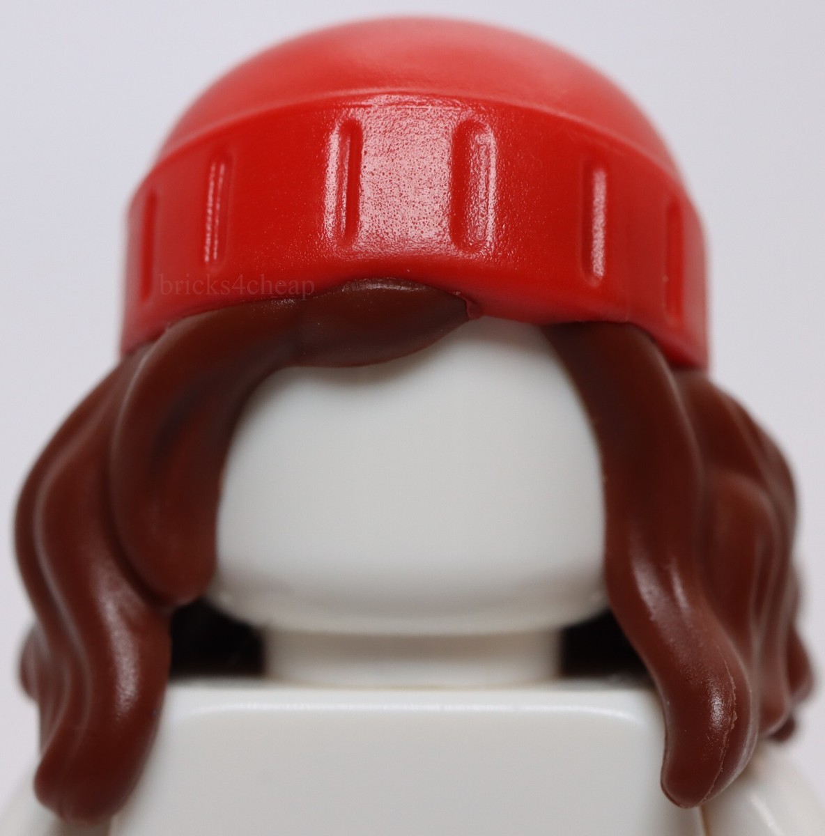 Lego Mini Doll Hair Combo Hair with Hat Long Wavy with Molded Red Beanie  Pattern