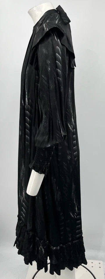 AllSaints Lara Silk Blend Viola Midi Dress in Black sz 4 - Image 3 of 4