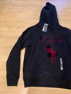 Polo Ralph Lauren Men's Plaid Big Pony Fleece Pullover Hoodie