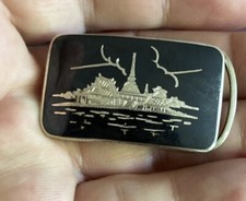 Vintage Siam Niello Sterling Silver Thai Belt Buckle