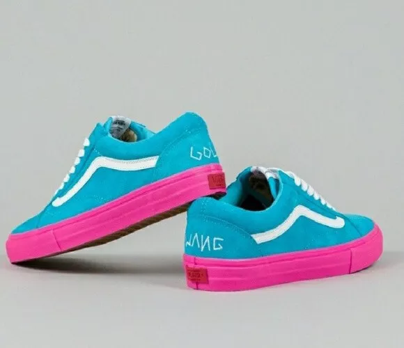 VANS Golf Wang Syndicate Old Skool Blue /Pink AUTHENTIC Size 9 & Golf Wang  Book