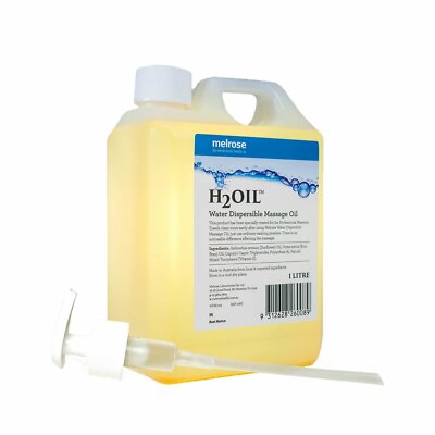 New Melrose H2Oil Water Dispersible Massage Oil 1L Pump
