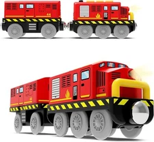 Train Toys Battery Operated Locomotive Train for Wooden Track, Motorized Train