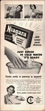 1940's Vintage ad Niagara Instant Laundry Starch retro detergent bowl   11/22/23